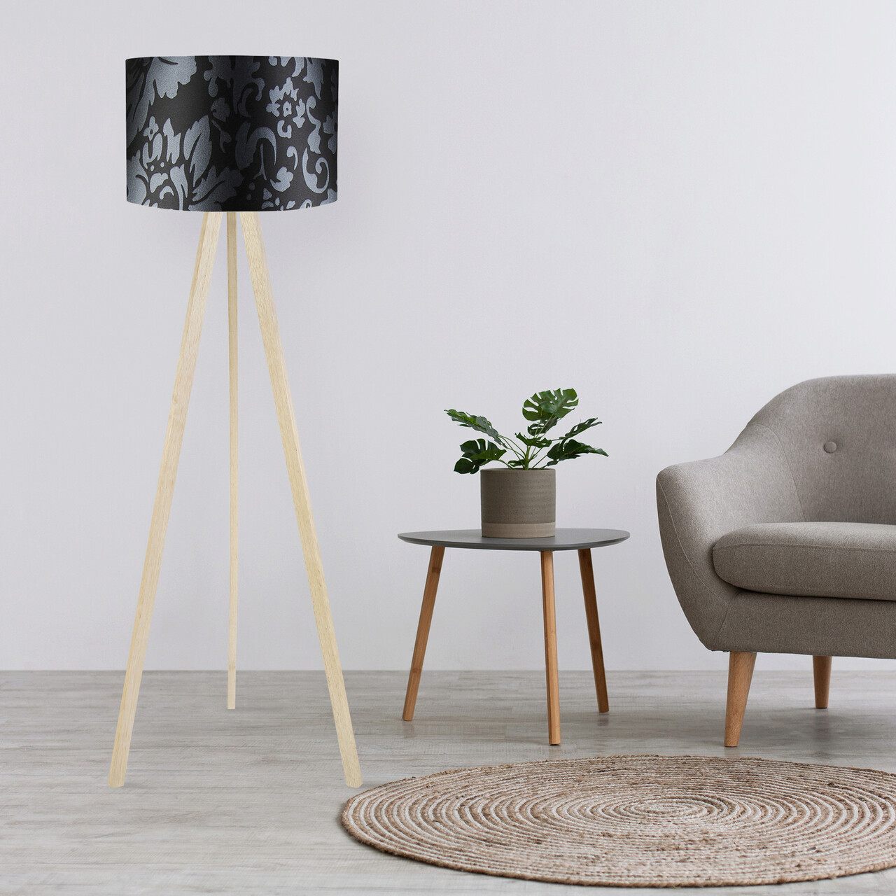 Lampadar, Opviq, 780SGN1424, Negru / Gri / Maro - imagine 5